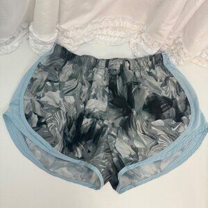 Nike Dri-Fit Womens Athletic Running Shorts XL Blue Gray Floral Print